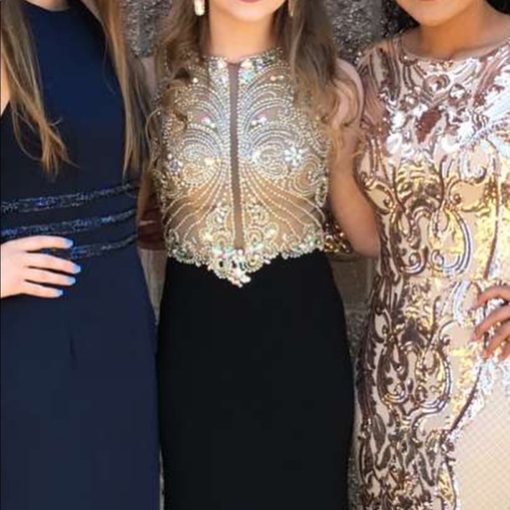 Black rhinestone formal dress